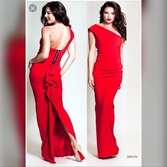 Aida Red Prom / Gown Red Maxi Dress Size 0 - Picture 3 of 5